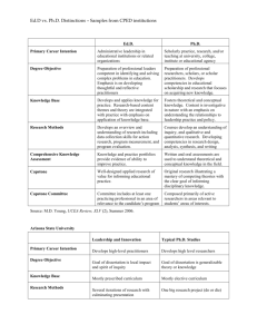 Sample EdD - PhD Comparison Charts from CPED institutions