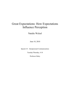 Great Expectations: How Expectations Influence Perception