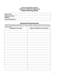 Project Planning Sheet - UBC Materials Engineering