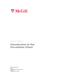 Introduction to the Circulation Client - McGill Library