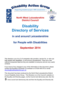 Disability Directory of Services - North West Leicestershire District