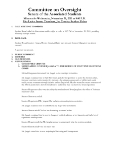 Oversight Minutes, Wednesday, November 30, 2011