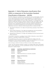 Appendix 5. Field of Education classification (Post 2000)