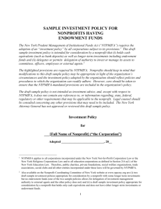 sample investment policy for - Nonprofit Coordinating Committee of