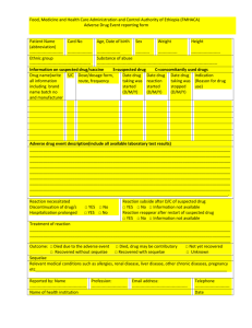 Adverse Drug to event Reporting Form