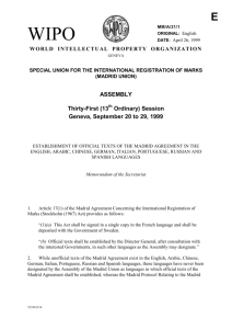 Establishment of Official Texts of the Madrid Agreement in