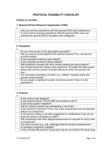 protocol feasibility checklist - Clinical Research Resource HUB