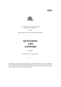 Questions & Answers Paper No. 112