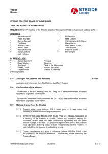 TMB/58 Minutes STRODE COLLEGE BOARD OF GOVERNORS