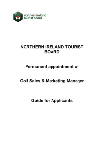 NORTHERN IRELAND TOURIST BOARD Permanent appointment