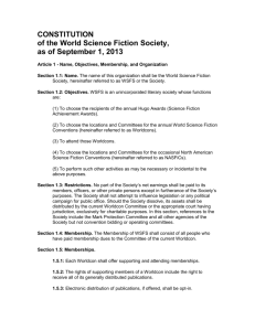 CONSTITUTION - World Science Fiction Society / WorldCon