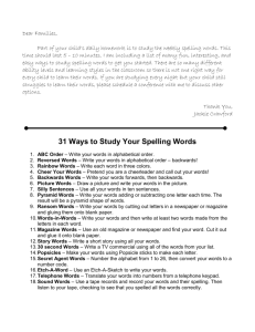 Ideas to Practice Spelling Words