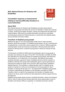 Assessments relating to learning difficulties