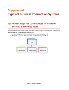 Supplement 2: Types of Business Information Systems