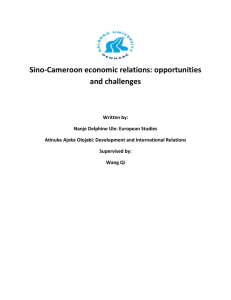sino-cameroon relations : opportunities and challenges