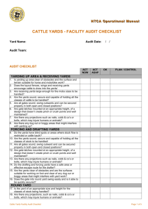 CATTLE YARDS - FACILITY AUDIT CHECKLIST