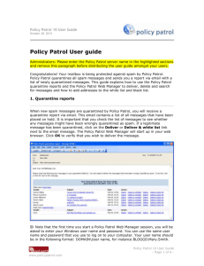 Policy Patrol User Guide - Policy Patrol for Exchange