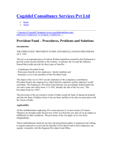 Provident Fund – Procedures, Problems and Solutions