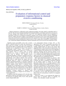 Evaluation of Informational Control and Preparatory Response