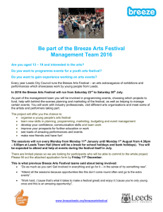 Breeze Arts Festival Management Team Application Form