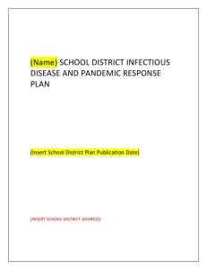 School District Infectious Disease and Pandemic Response Plan