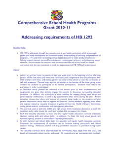 2011-2012 Report on how funded programs are meeting HB 1292