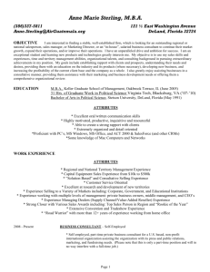 Anne M Sterling - Work Resume (03-15-13-12-05