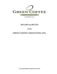 BYLAWS, RULES - Green Coffee Association
