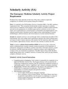 The Emergency Medicine Scholarly Activity Project Requirement