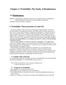 Chapter 4. Probability-The Study of Randomness 4.1.Randomness