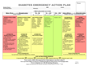 State Form for Diabetes Emergency Action Plan