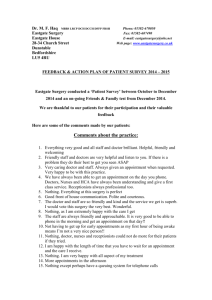 feedback & action plan of patient survey 2014-2015