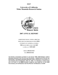 draft form only - White Mountain Research Center