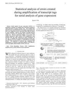 Statistical analysis of errors created during amplification of transcript