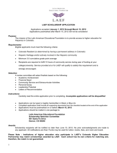 LAEF SCHOLARSHIP APPLICATION Applications accepted