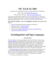 Sociolinguistics and Sign Languages