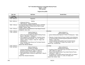 schedule of presentations - International Symposium on the Analytic