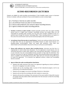 Audio-Recorded Lectures Policy - California State University, East Bay