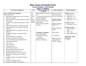 Course Outline Grade 6 Bible 3rd ed.