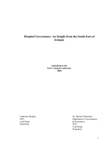 Hospital Governance: A South East Ireland Perspective