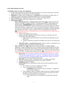 CIVIL PROCEDURE OUTLINE: - Washington University School of Law