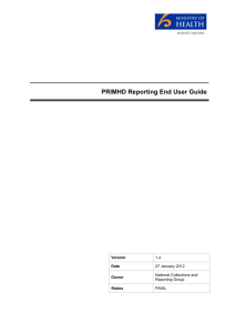 PRIMHD Reporting End User Guide V1.4