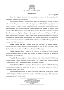 PRESS RELEASE 15 January 2009 Today the Bulgarian National