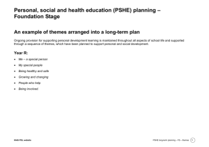 PSHE planning – Foundation Stage