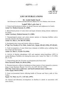 كلية الطب البيطرى قسم طب الحيوان LIST OF PUBLICATIONS Dr