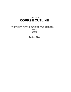 THEORIES OF THE OBJECT FOR ARTISTS