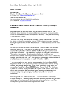 California SBDC builds small business tenacity through recession