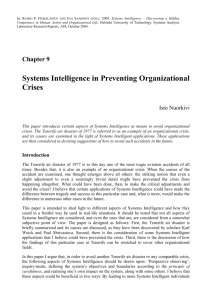 Systems Intelligence in Preventing Organizational Crisis