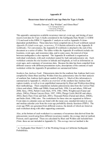 Appendix B: Recurrence Interval and Event Age Data for Type A Faults