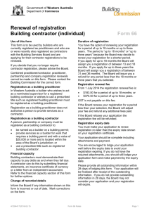 R66 Renewal - Building Practitioner/contractor (individual) renewal